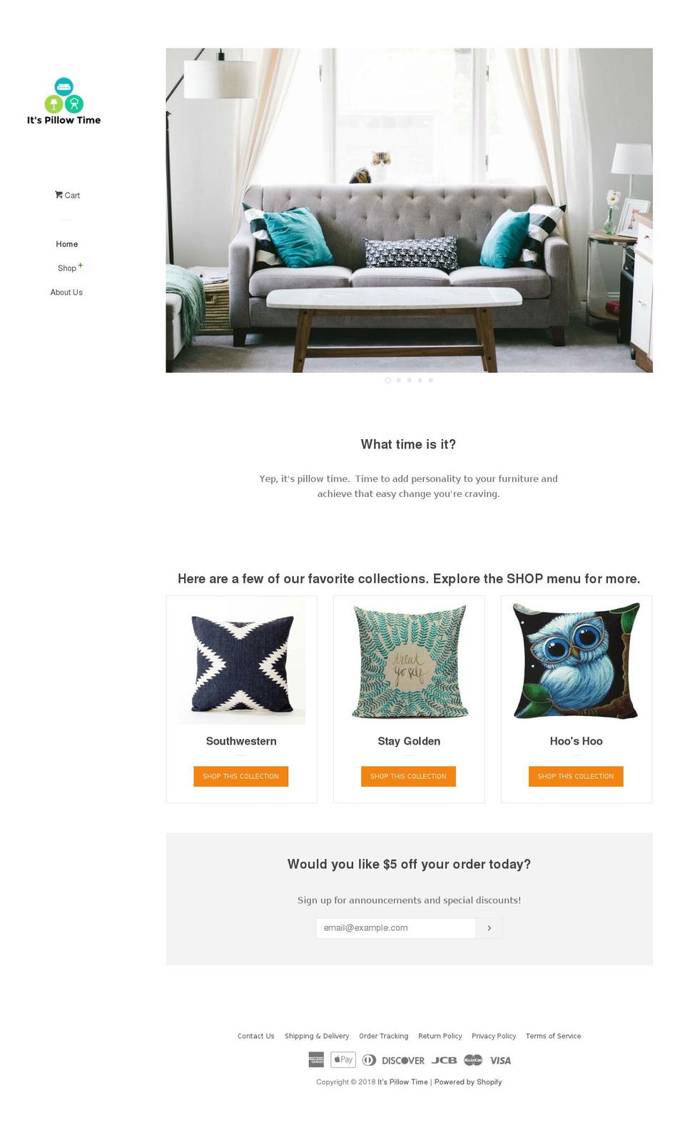 itspillowtime.com — Shopify storefront screenshot