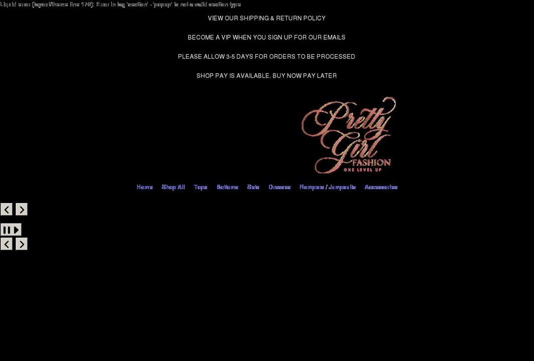 itsprettygirlfashion.com shopify website screenshot