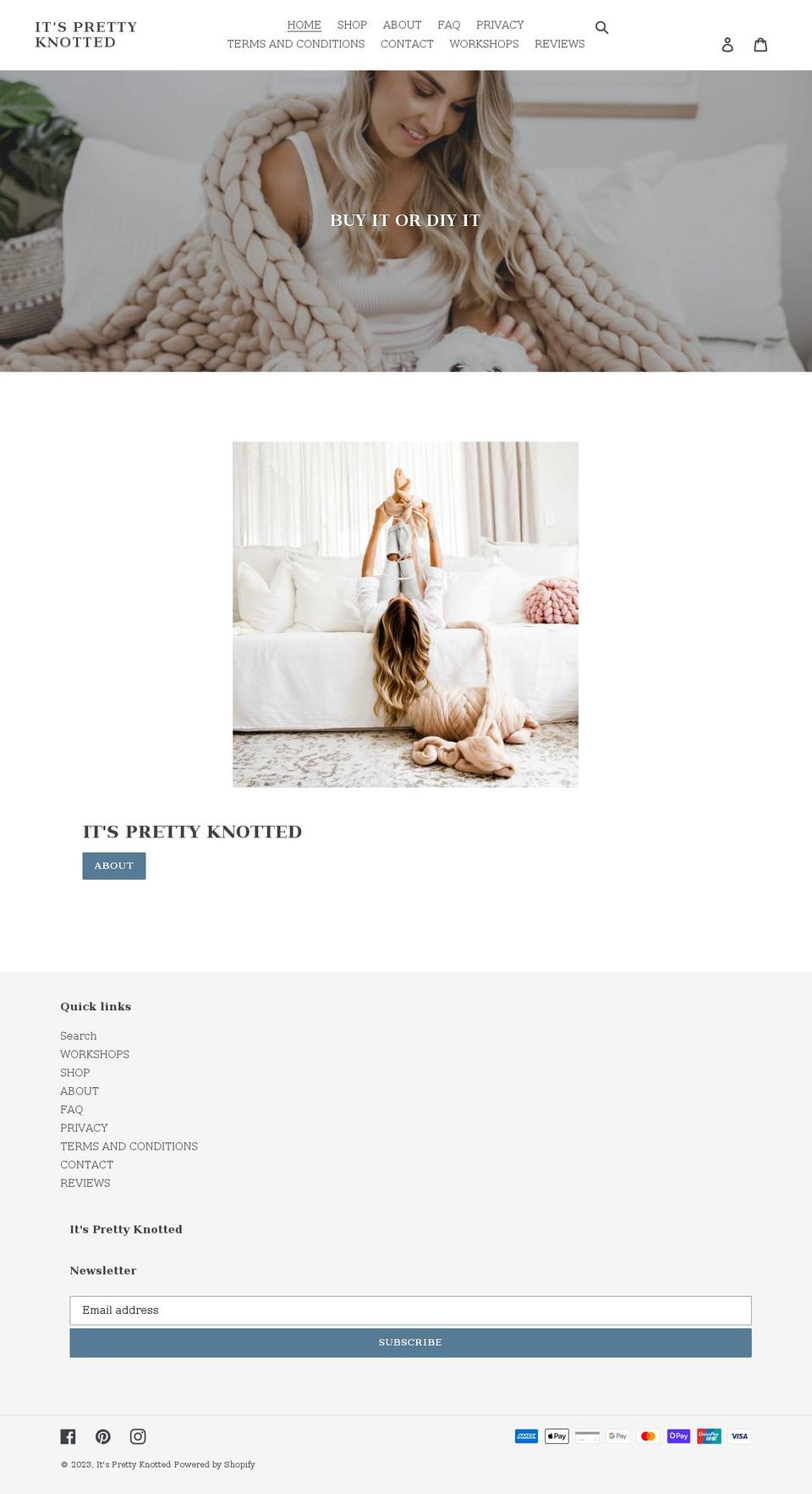 itsprettyknotted.com.au shopify website screenshot