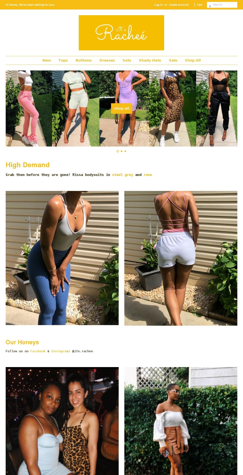 itsrachee.com shopify website screenshot