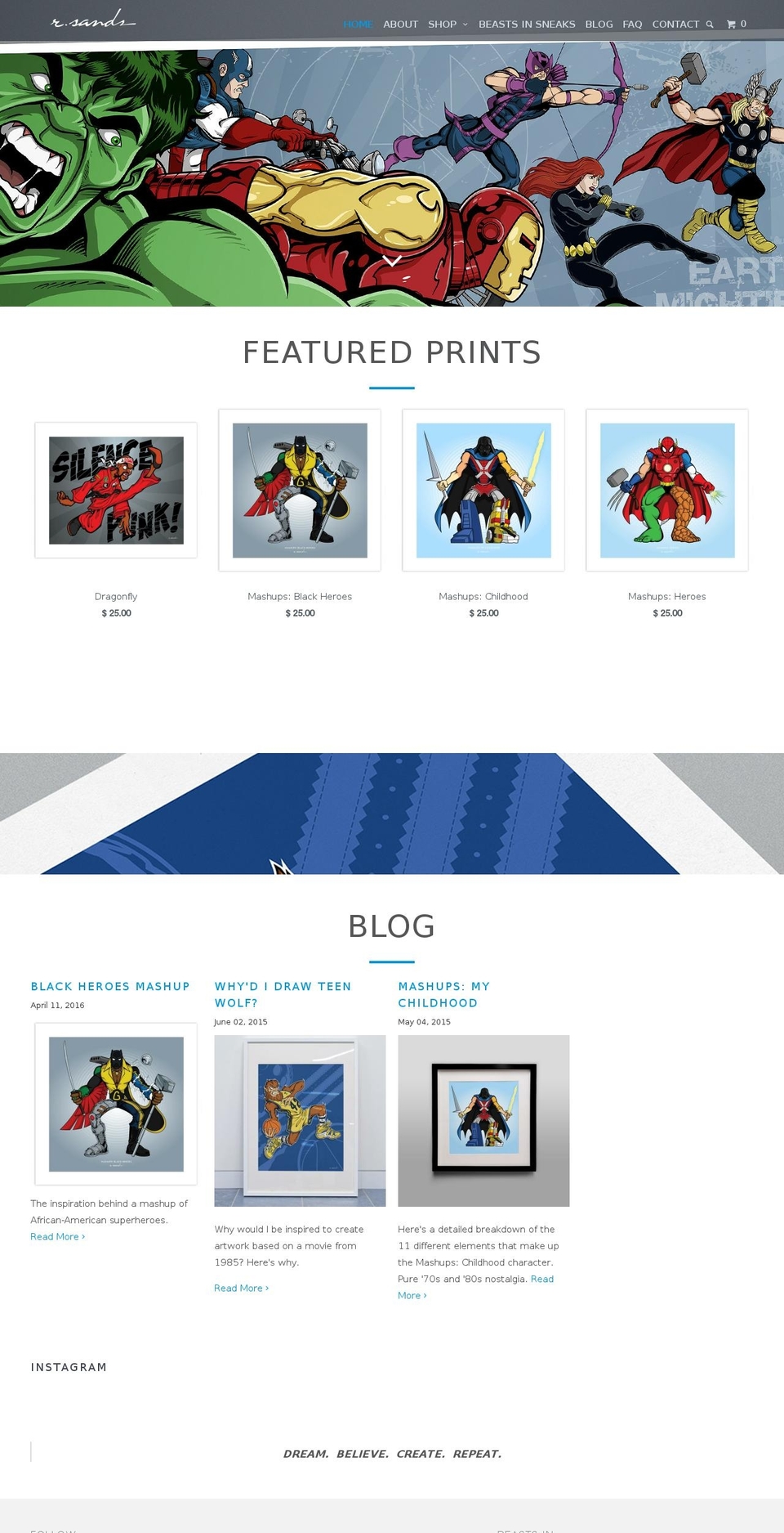 itsrsands.com shopify website screenshot