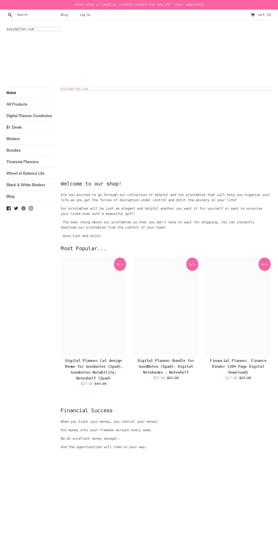 itssuzydarlen.shop shopify website screenshot