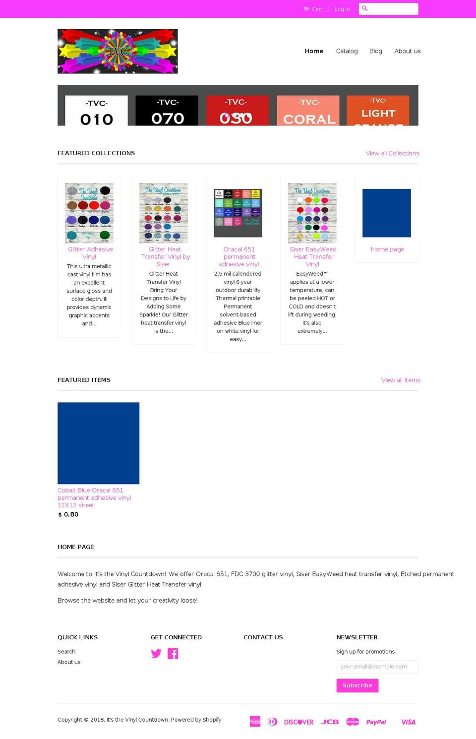itsthevinylcountdown.com — Shopify storefront screenshot