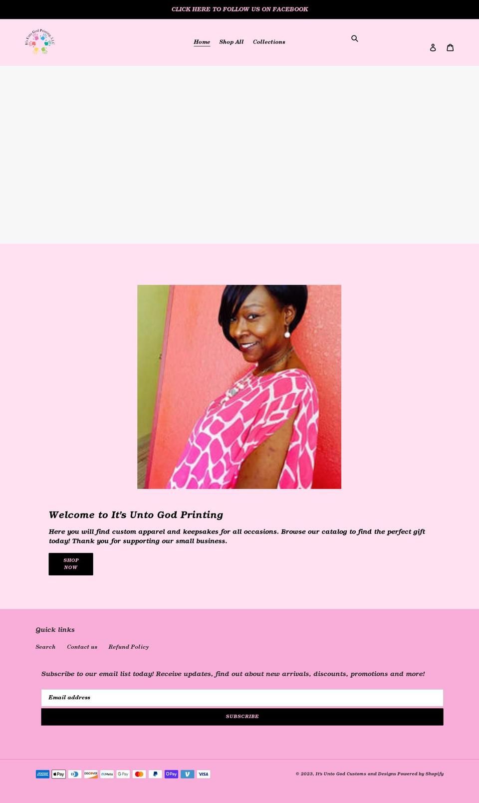 itsuntogod.com shopify website screenshot