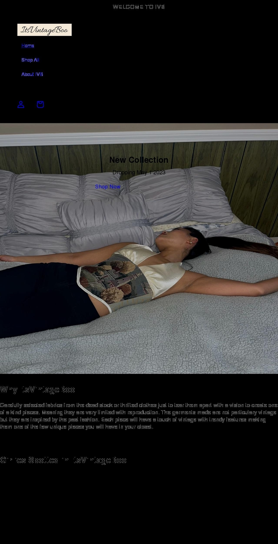 itsvintageboo.com shopify website screenshot