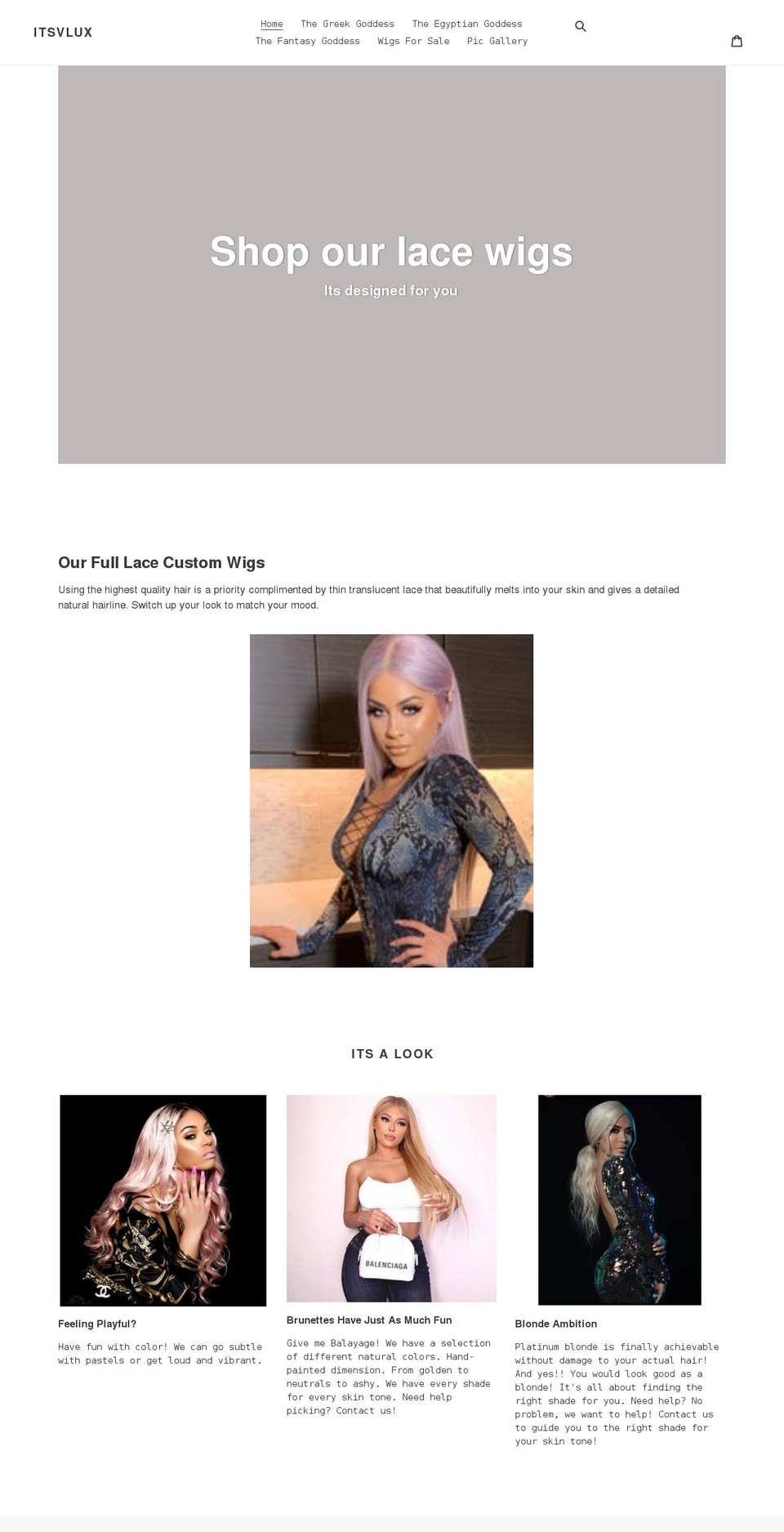 itsvlux.com shopify website screenshot