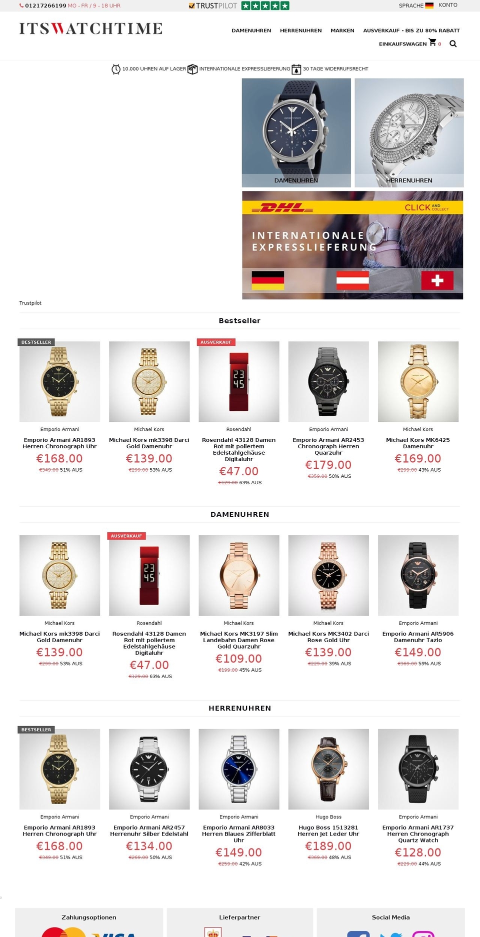 itswatchtime.de shopify website screenshot