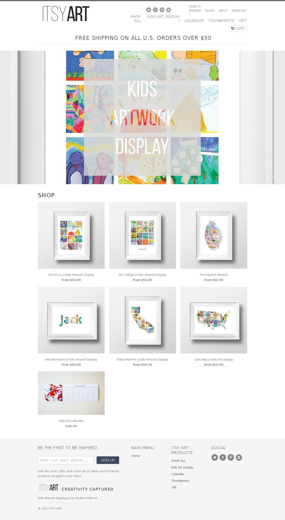 itsyart.com shopify website screenshot