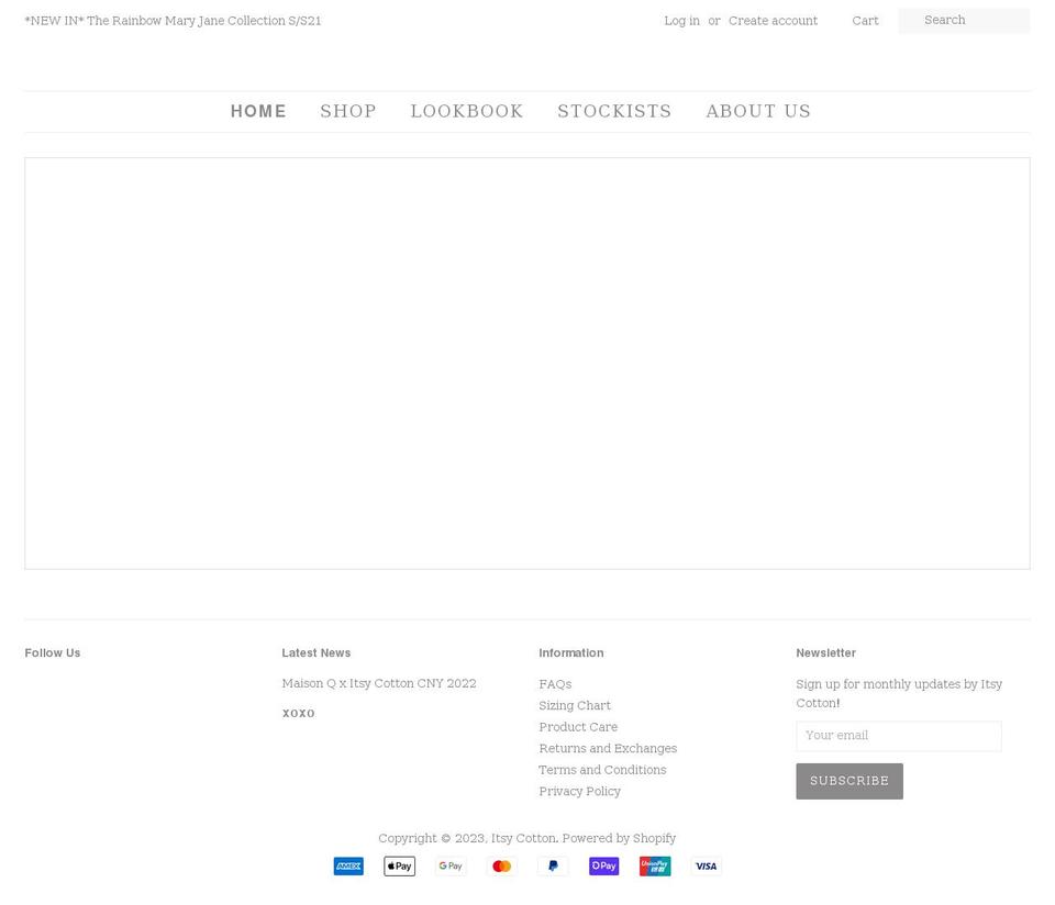 itsycotton.com shopify website screenshot