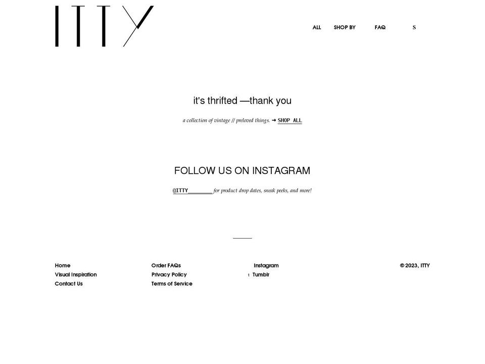 itty.shop shopify website screenshot
