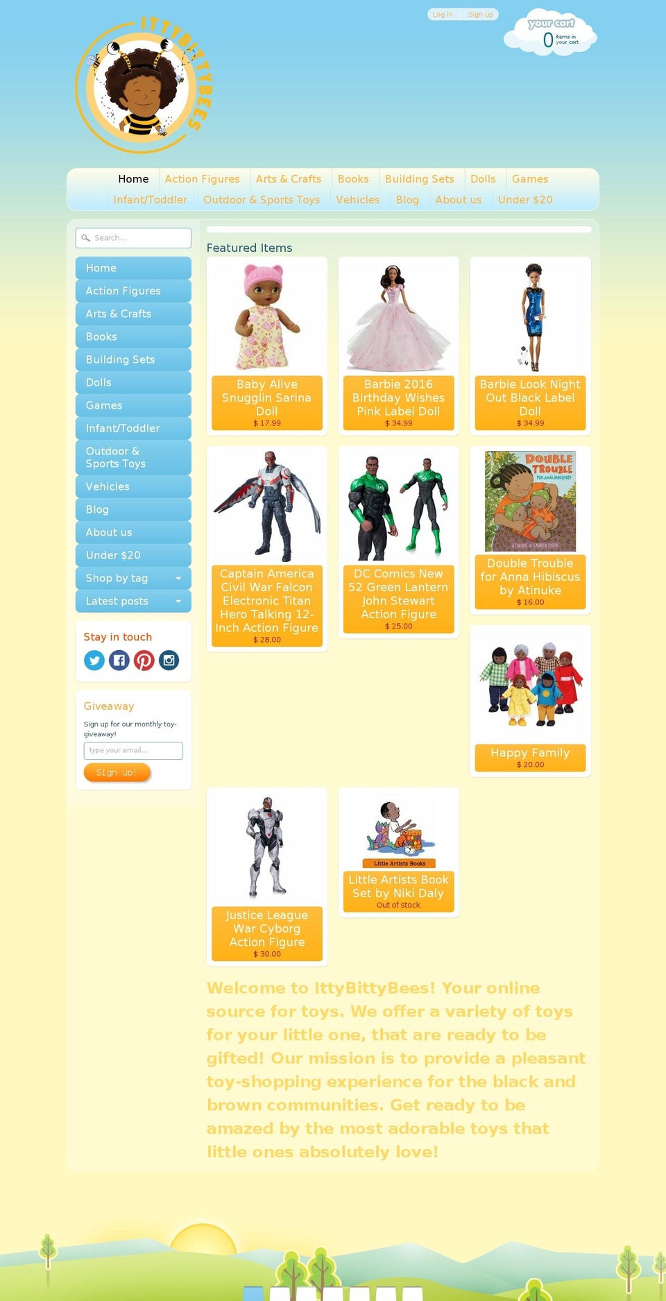 ittybittybees.com shopify website screenshot