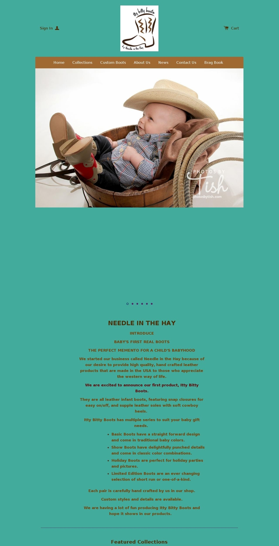 ittybittyboots.com shopify website screenshot
