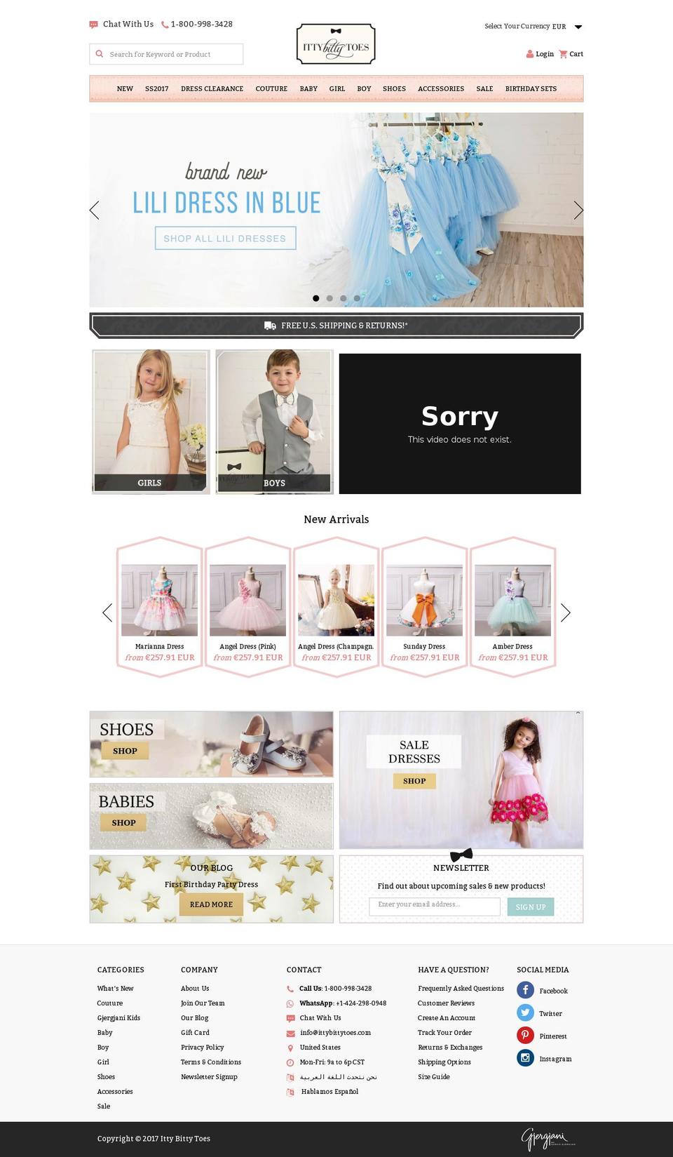 ittybittytoes.com shopify website screenshot