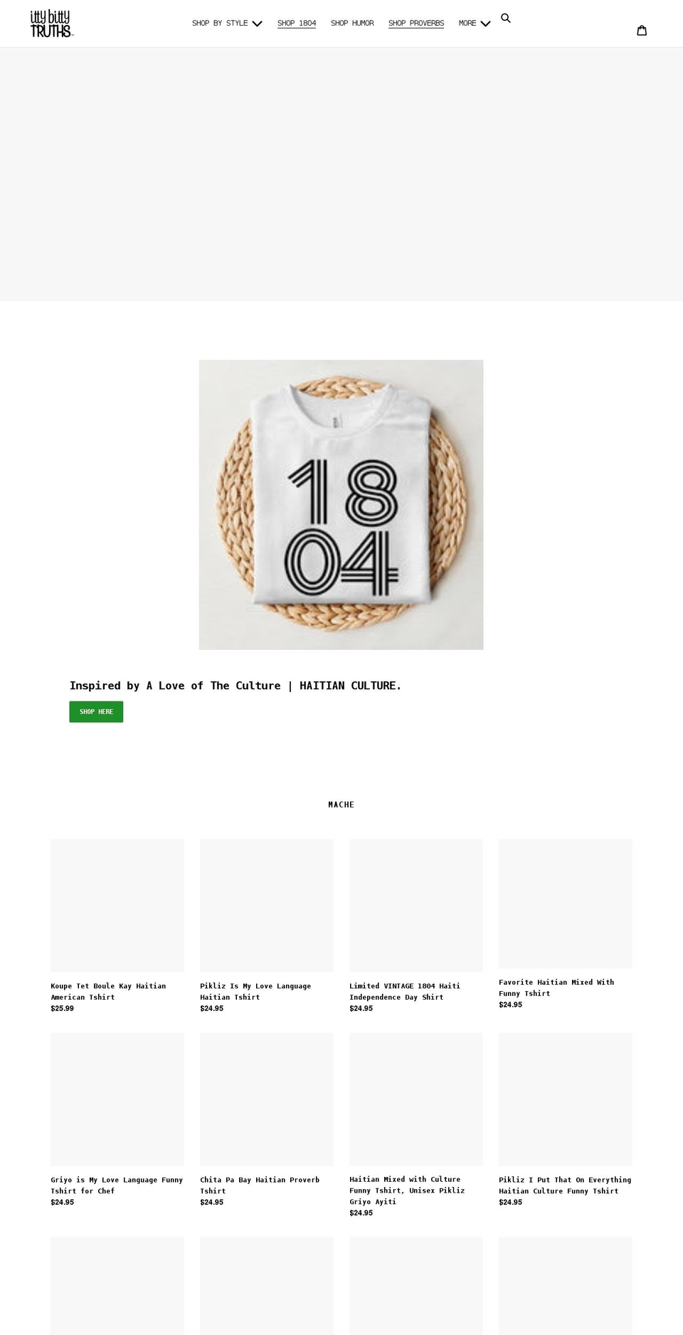 ittybittytruths.com shopify website screenshot