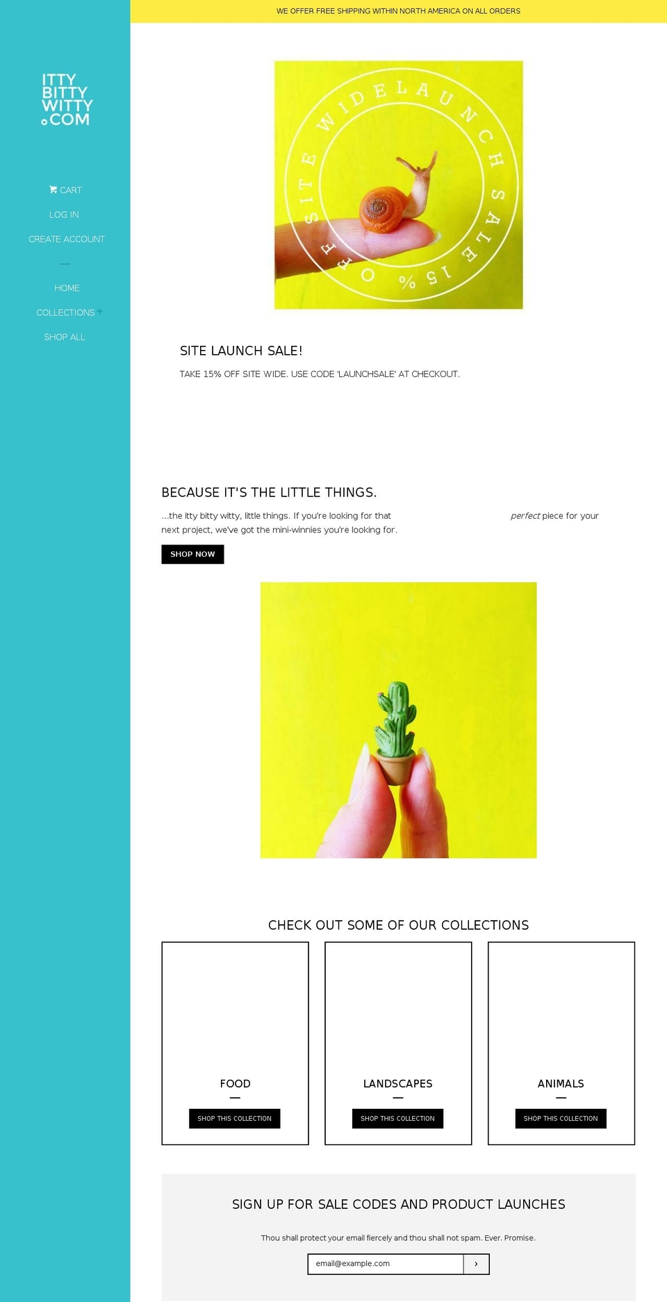 ittybittywitty.com — Shopify storefront screenshot