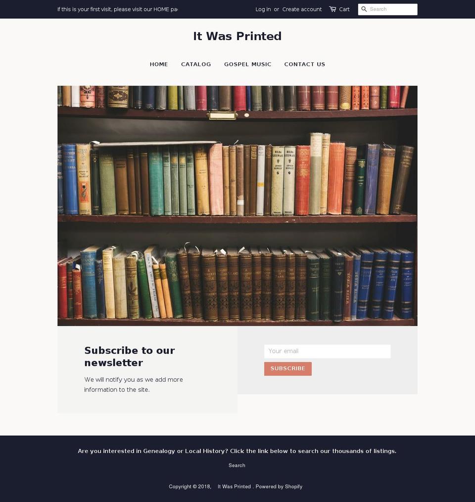 itwasprinted.com shopify website screenshot