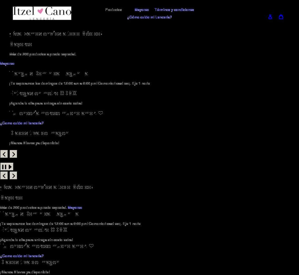 itzelcano.com shopify website screenshot