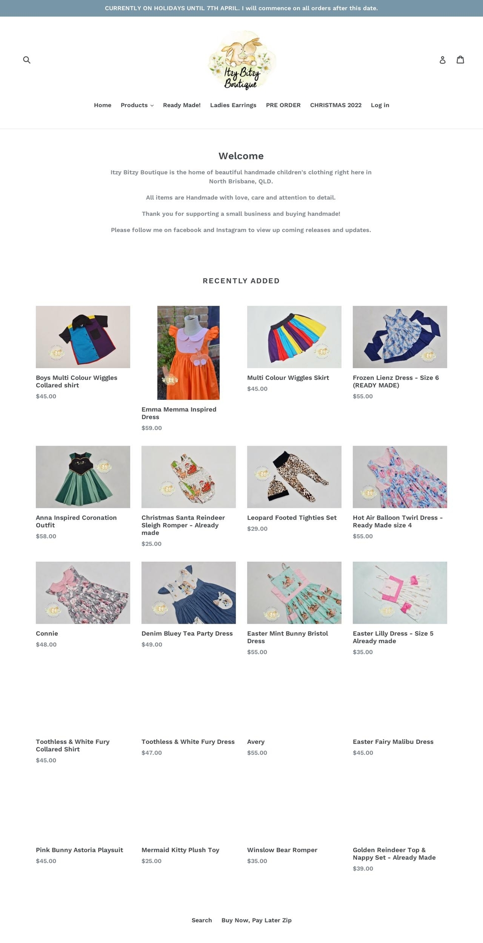 itzybitzyboutique01.com shopify website screenshot