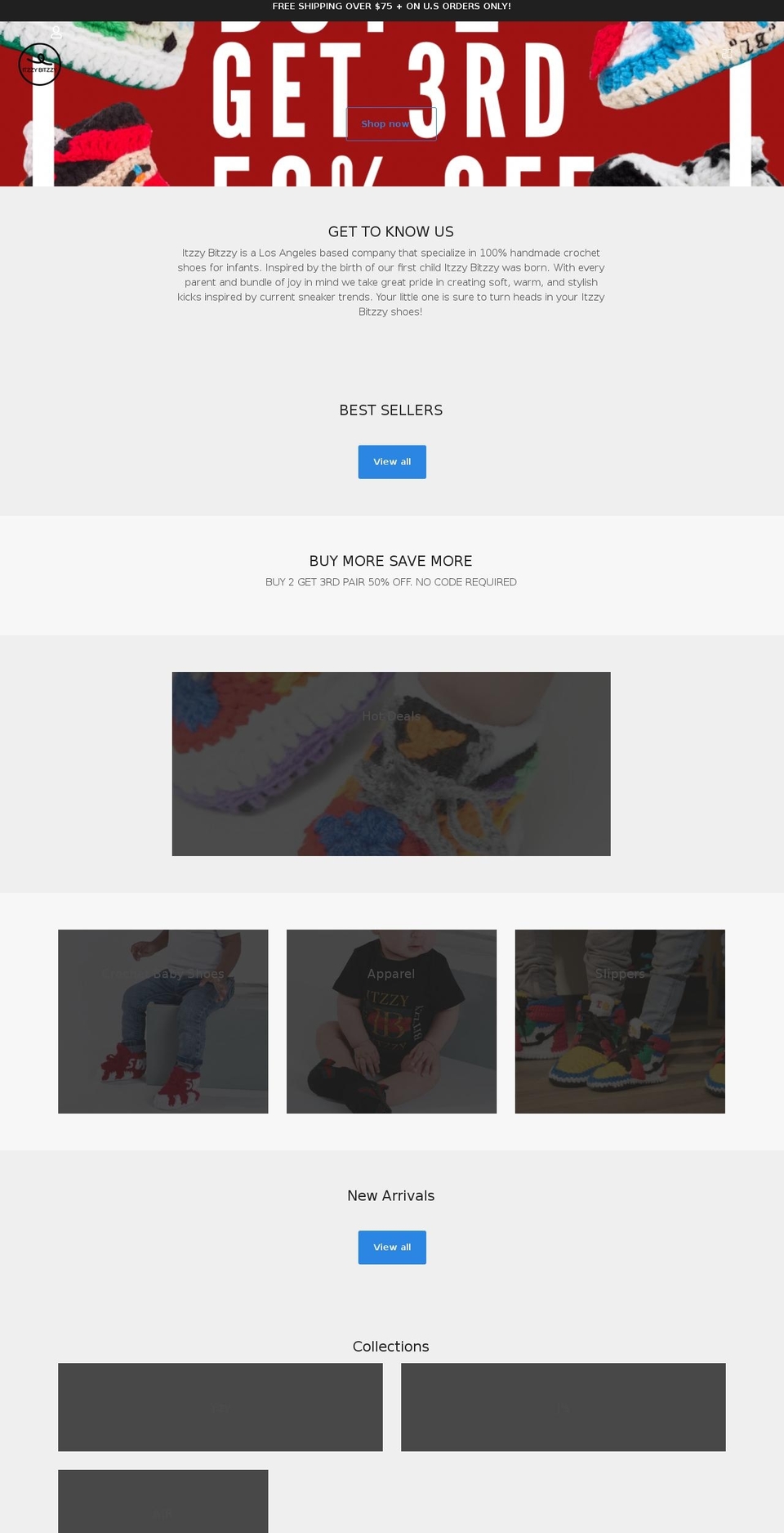 itzzybitzzy.com — Shopify storefront screenshot