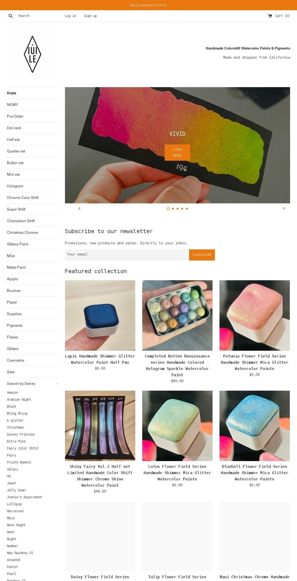 iuilewatercolors.com shopify website screenshot