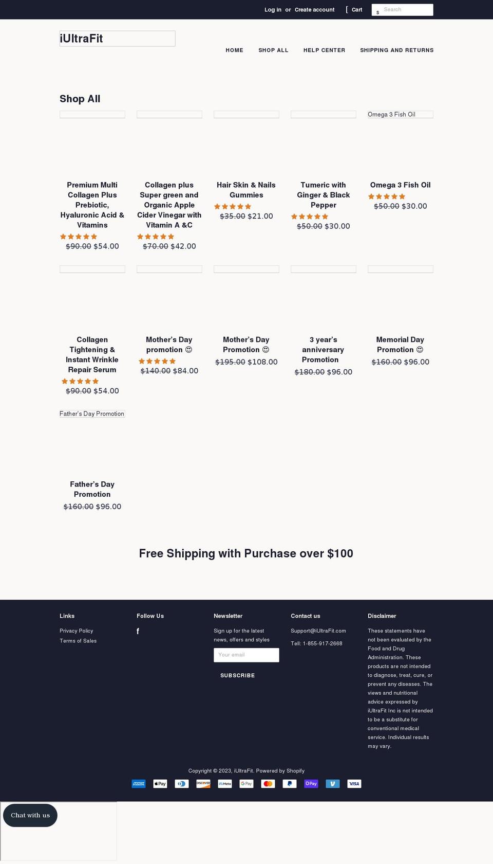 iultrafit.com shopify website screenshot