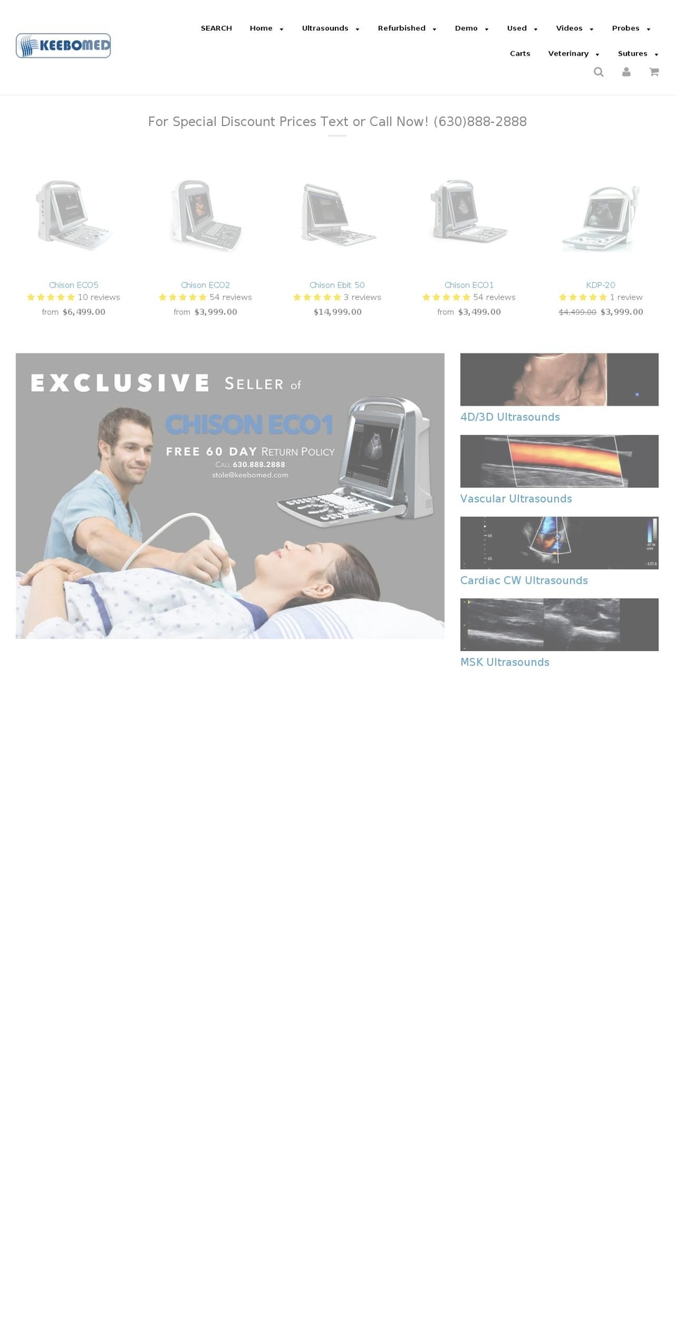 iultrasounds.com — Shopify storefront screenshot