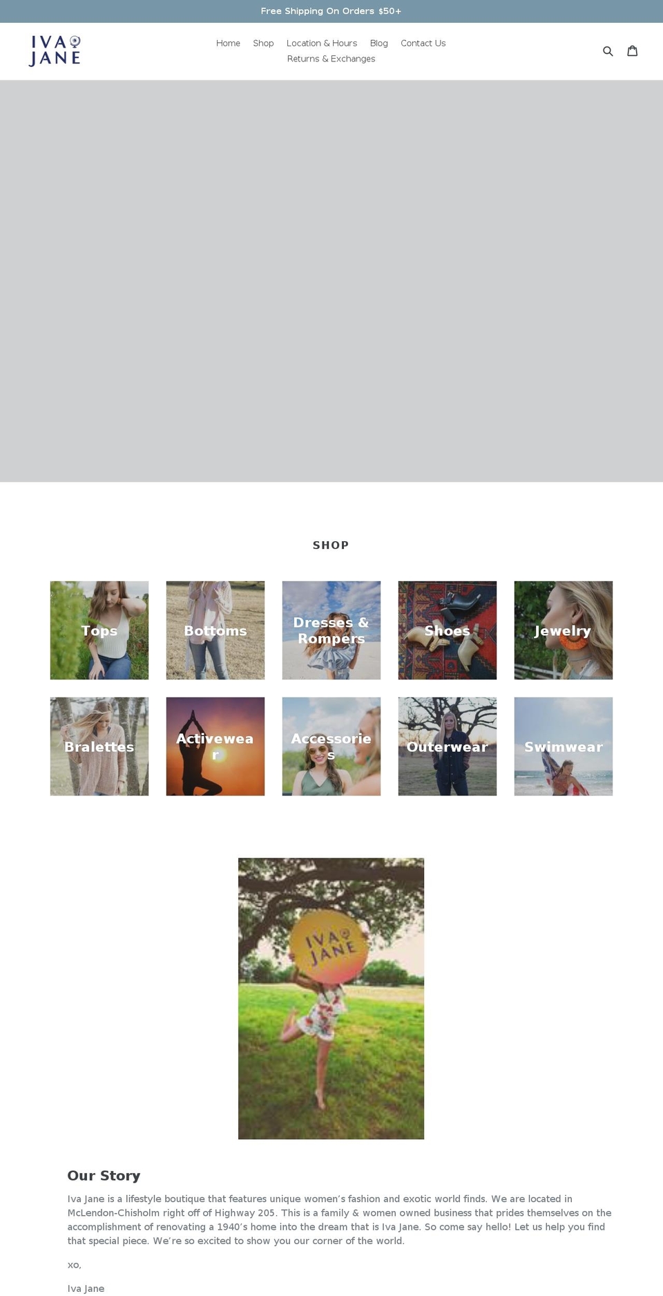 ivajane.com shopify website screenshot