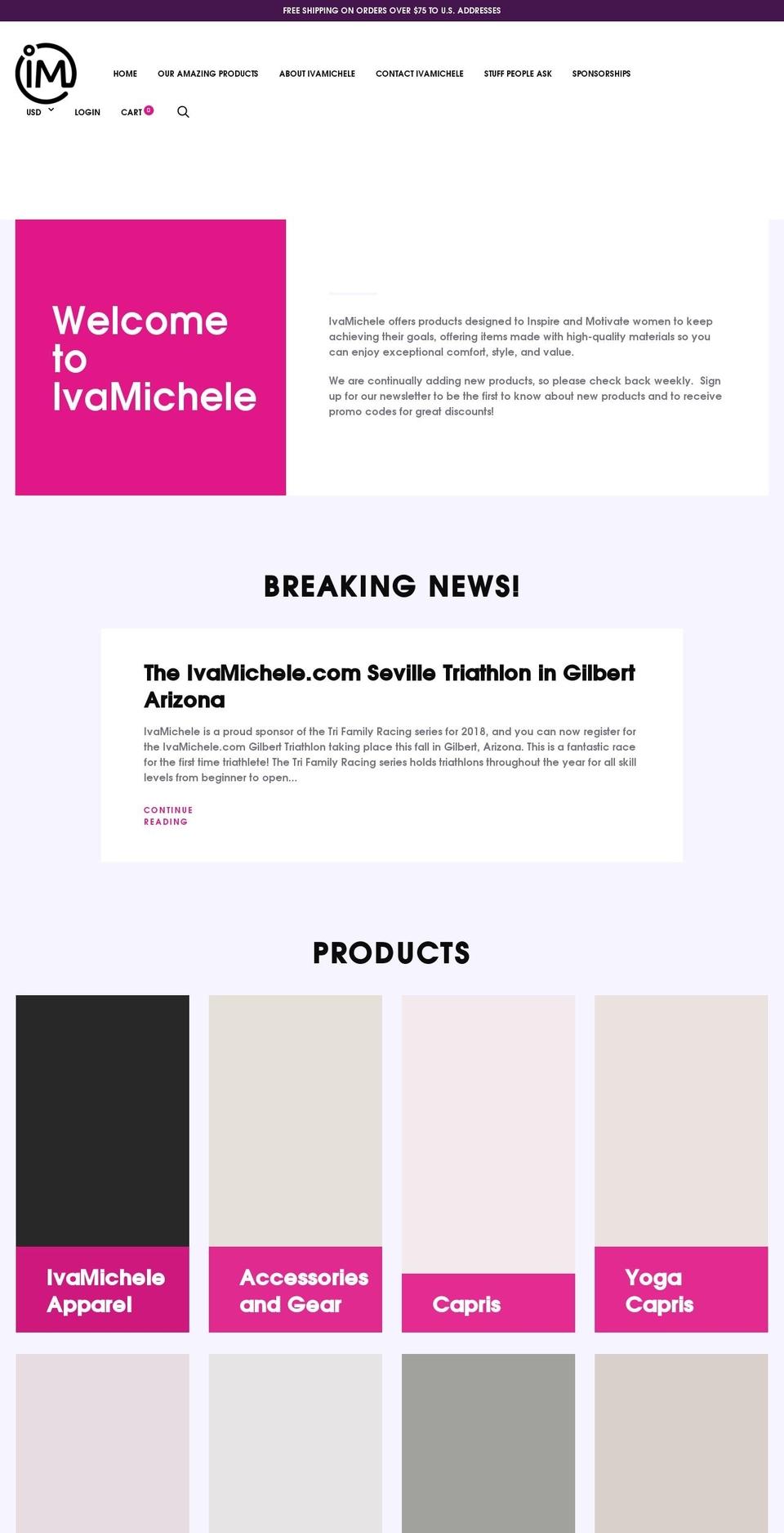 ivamichele.com — Shopify storefront screenshot