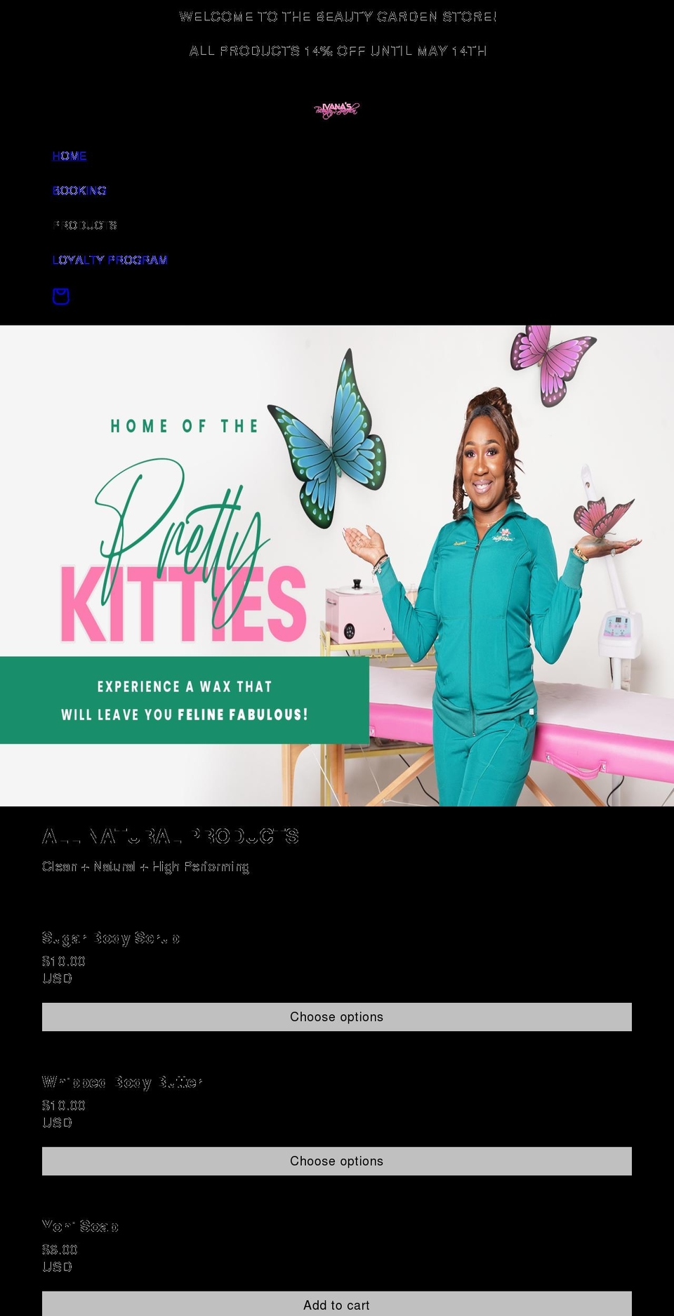 ivanasbeautygarden.com shopify website screenshot