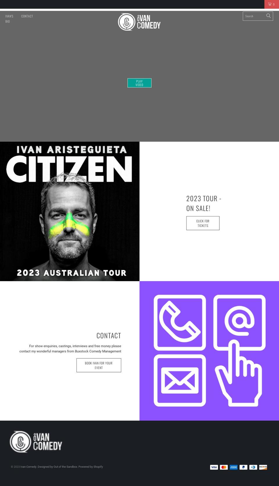 ivancomedy.com.au shopify website screenshot