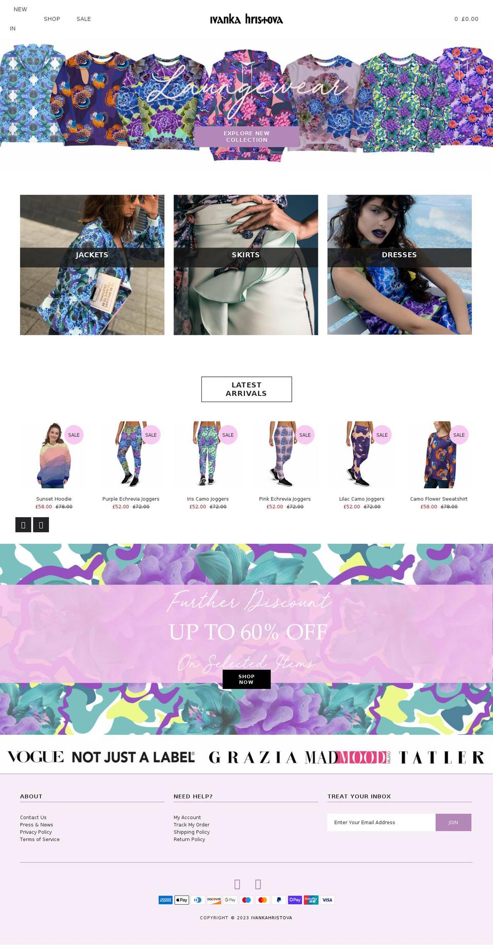 ivankahristova.co.uk shopify website screenshot