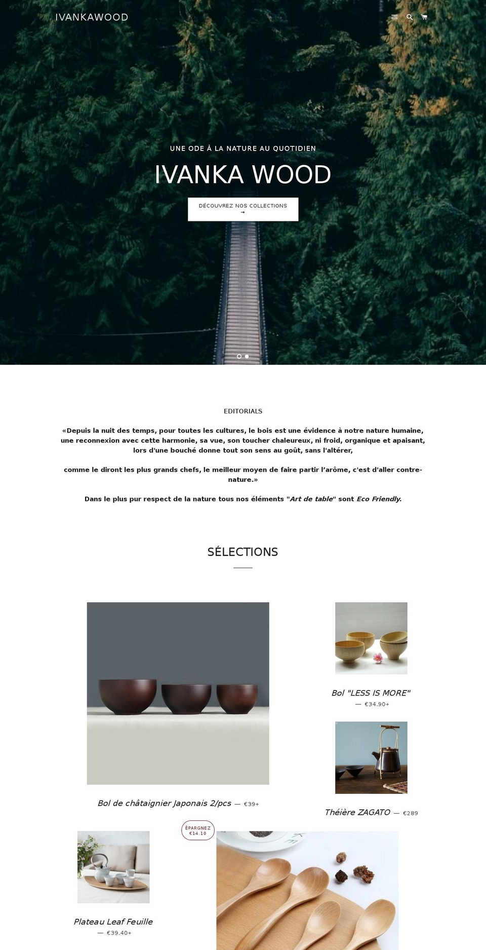 ivankawood.com — Shopify storefront screenshot