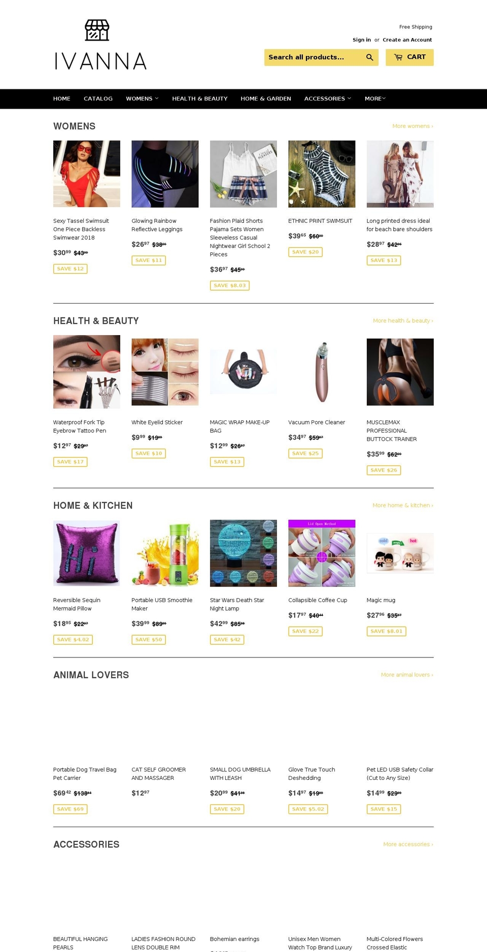 ivannastore.net shopify website screenshot