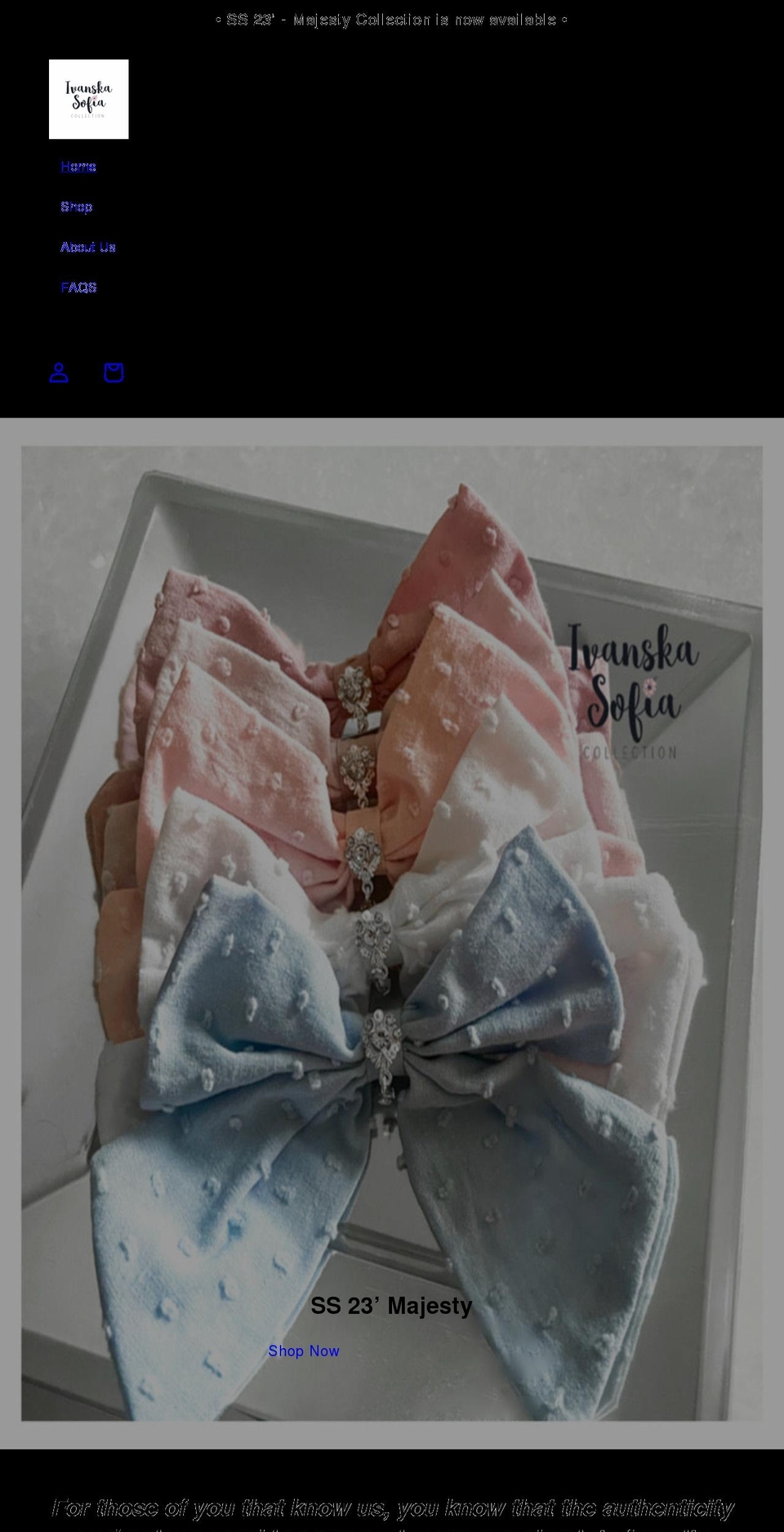 ivanskasofia.com shopify website screenshot