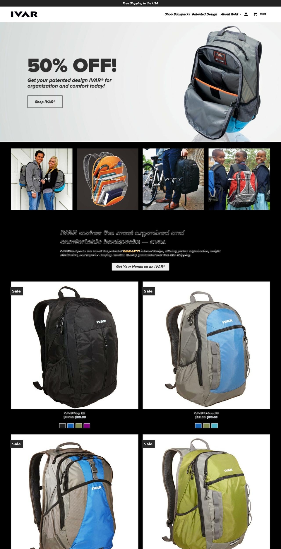 ivarusa.com shopify website screenshot
