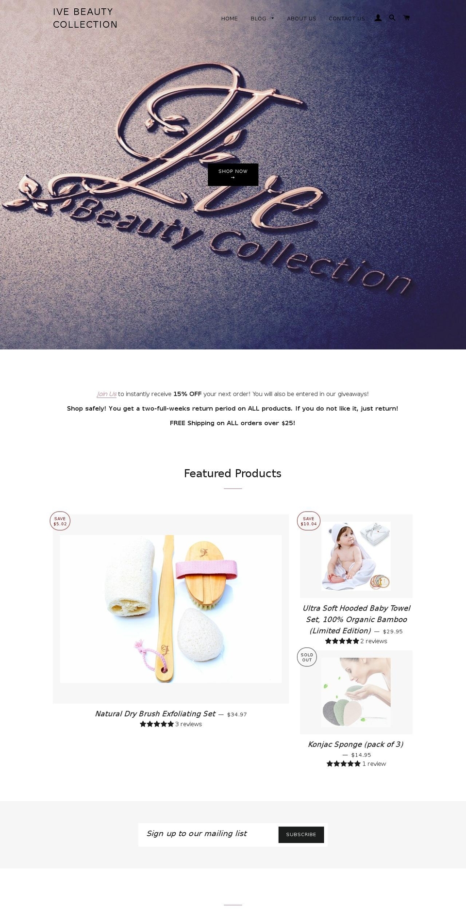 ivebeautycollection.com — Shopify storefront screenshot