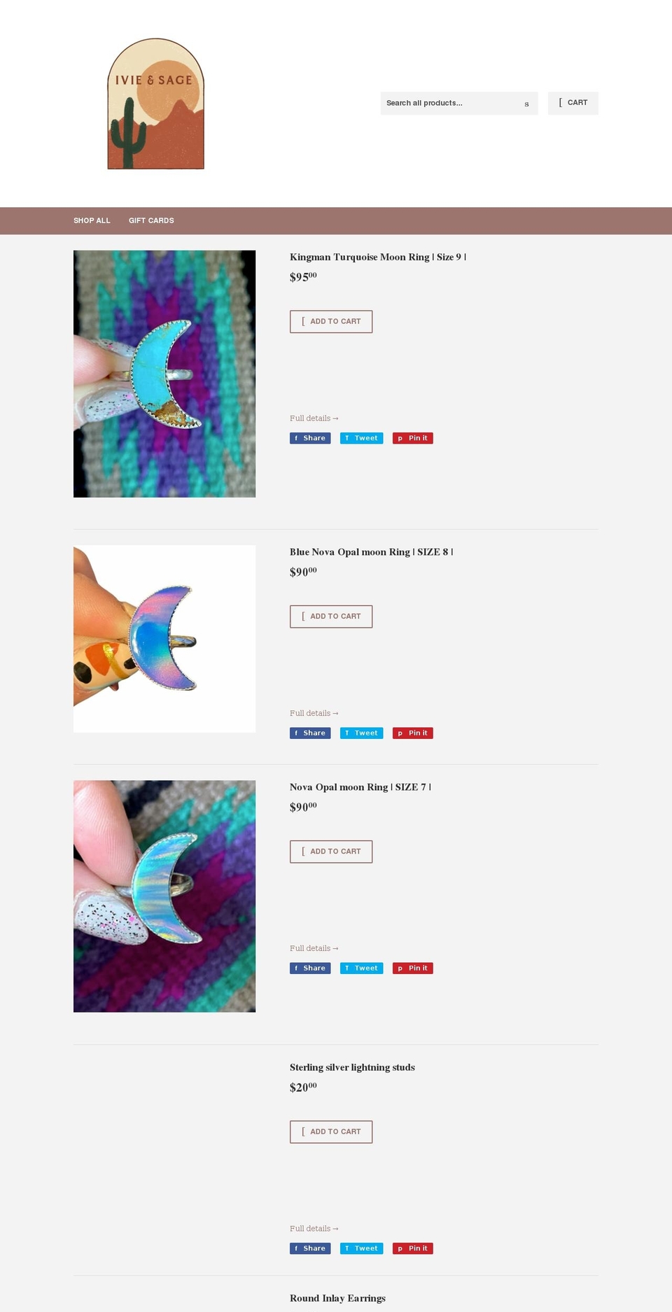 ivieandsage.com shopify website screenshot