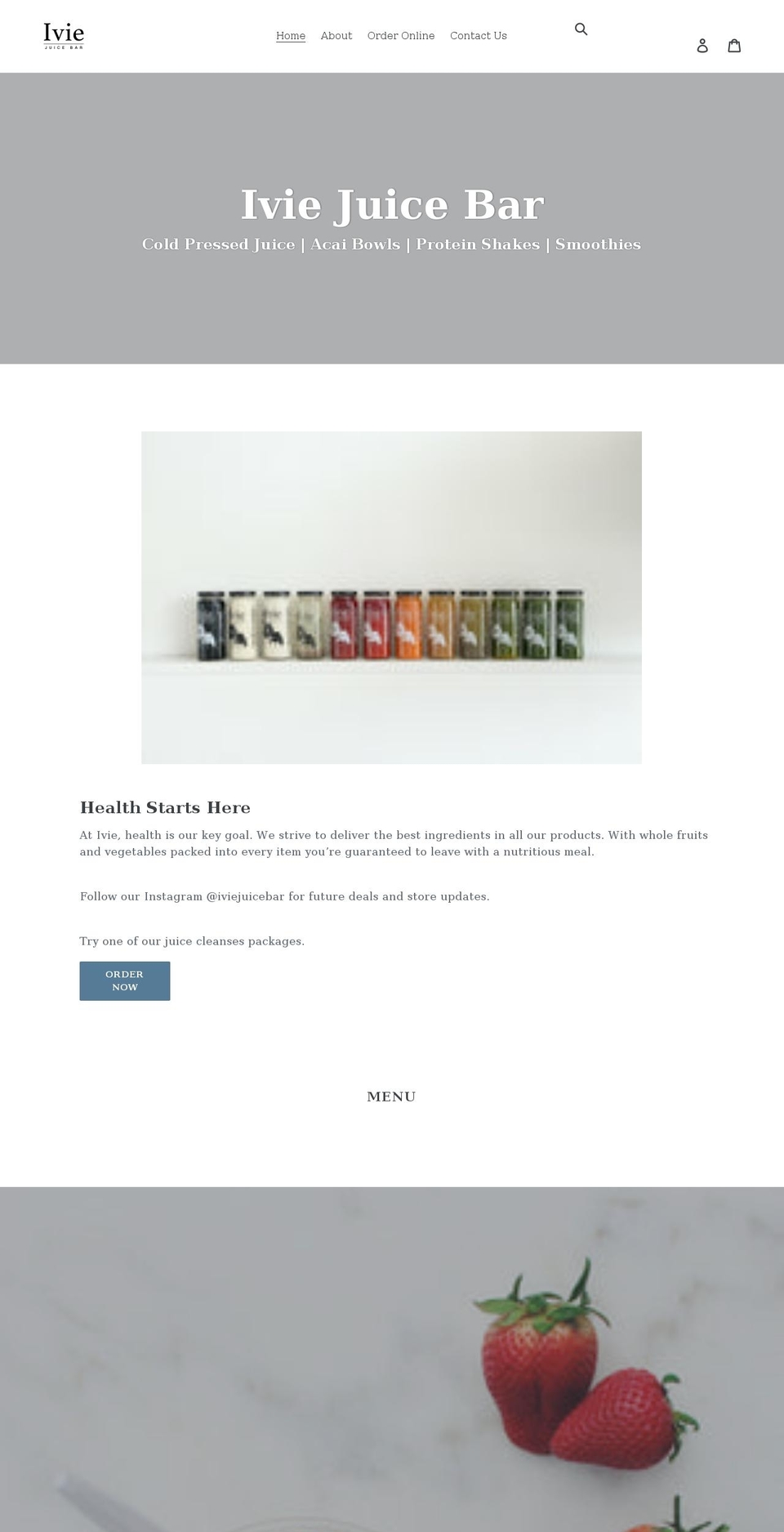 iviejuicebar.com shopify website screenshot