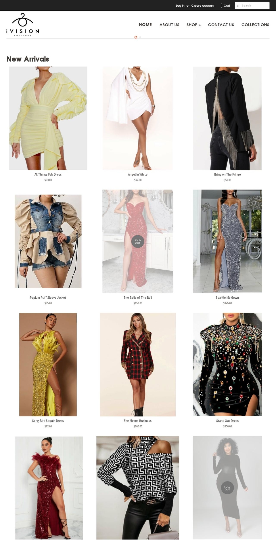 ivisionboutique.com shopify website screenshot
