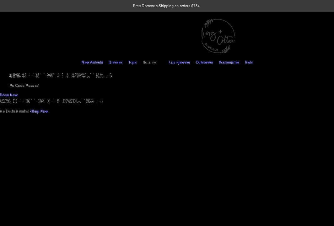 ivoryandcotton.com shopify website screenshot