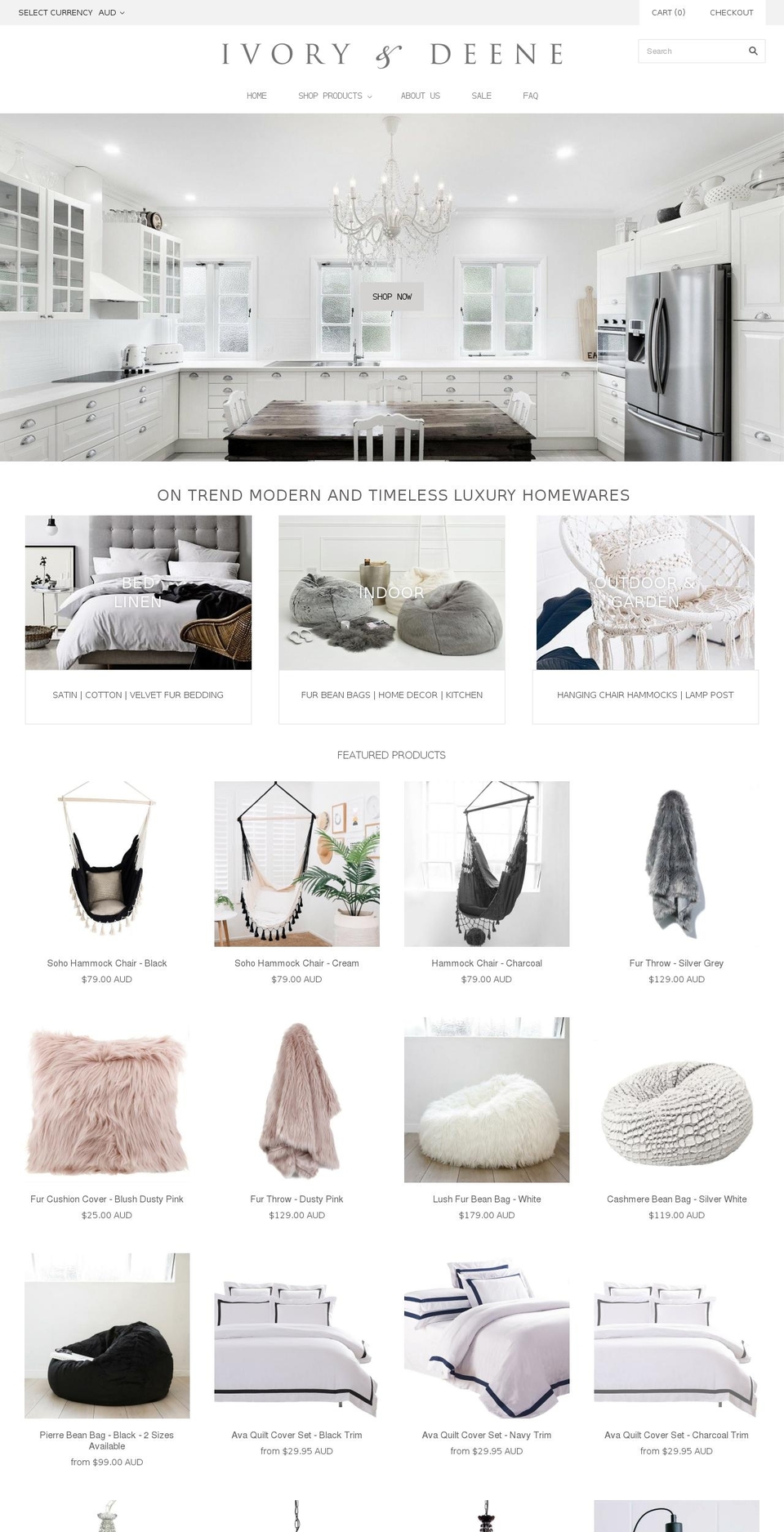 ivoryanddeene.com shopify website screenshot