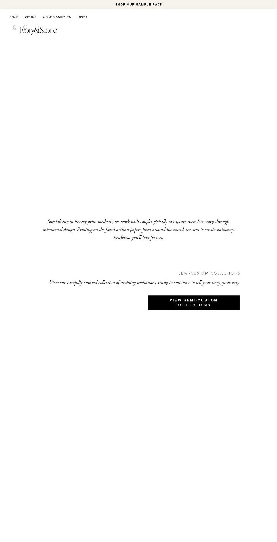 ivoryandstone.com.au shopify website screenshot
