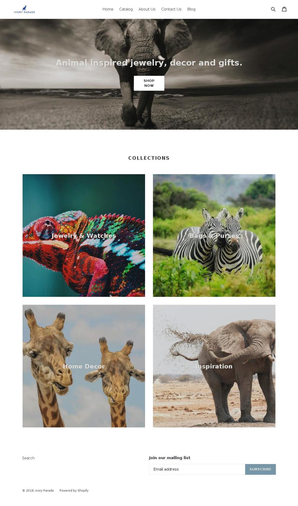 ivoryparade.com — Shopify storefront screenshot