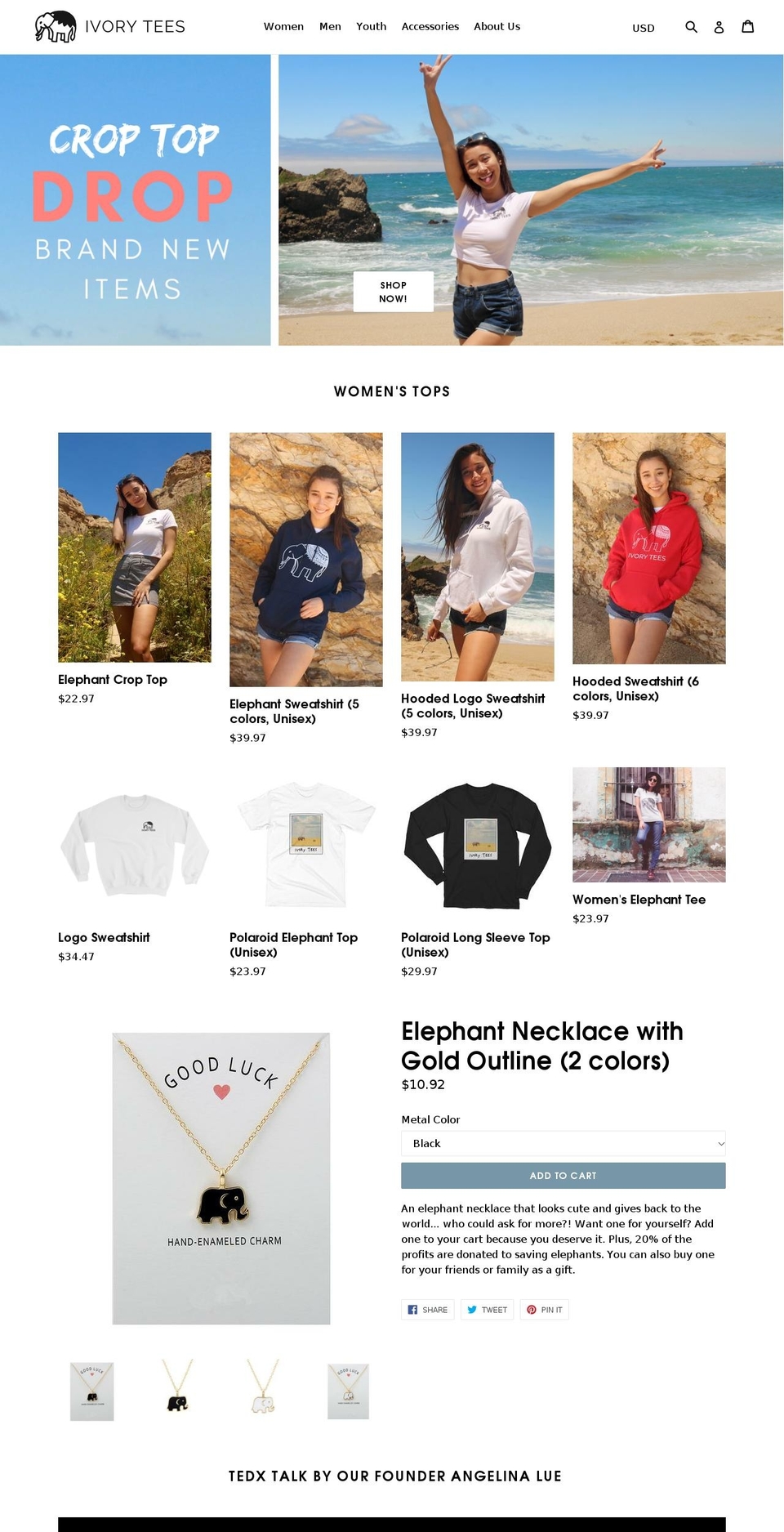 ivorytees.com — Shopify storefront screenshot