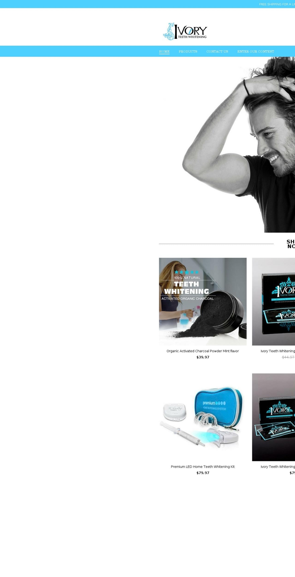 ivoryteethwhitening.com shopify website screenshot