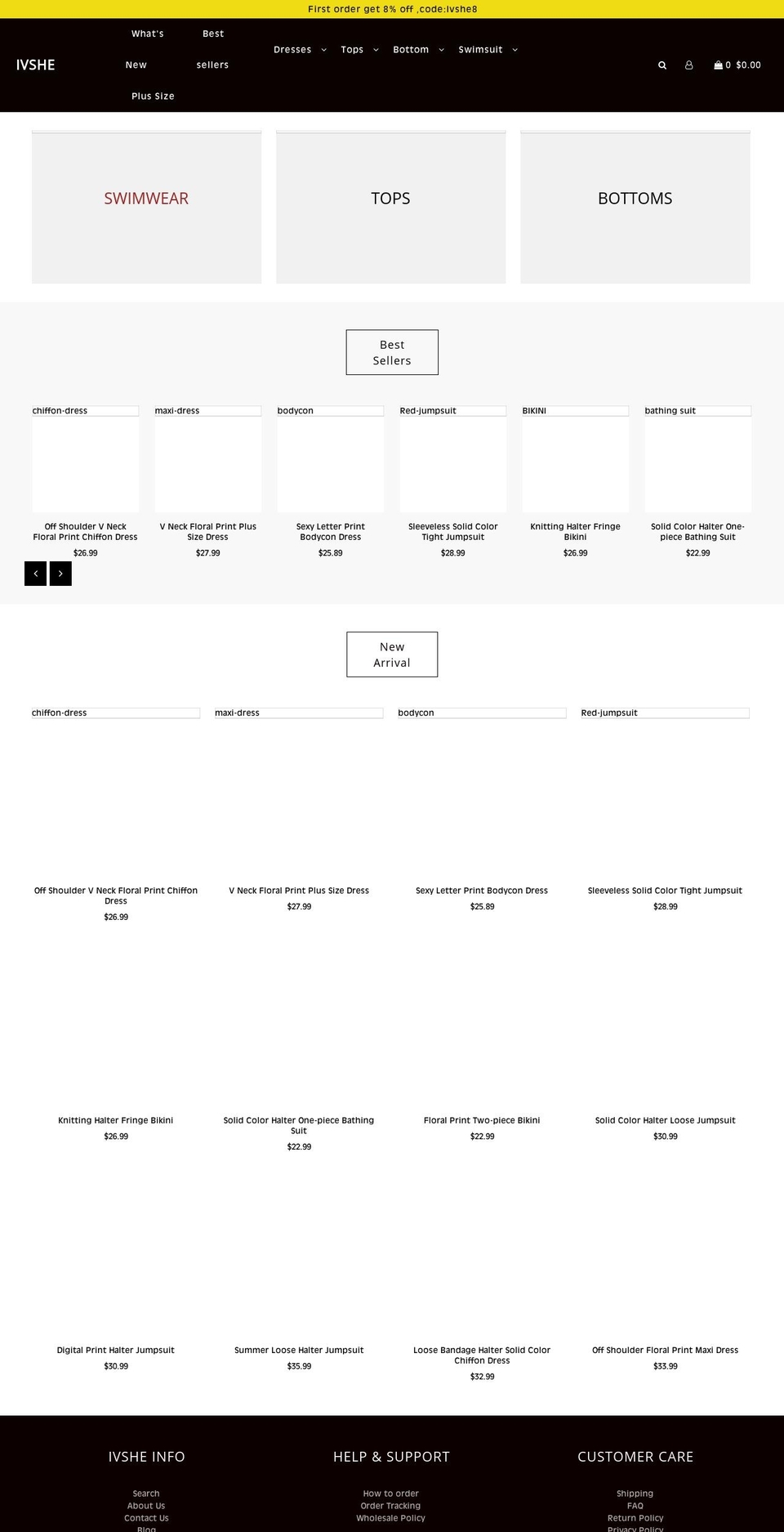 ivshe.com — Shopify storefront screenshot