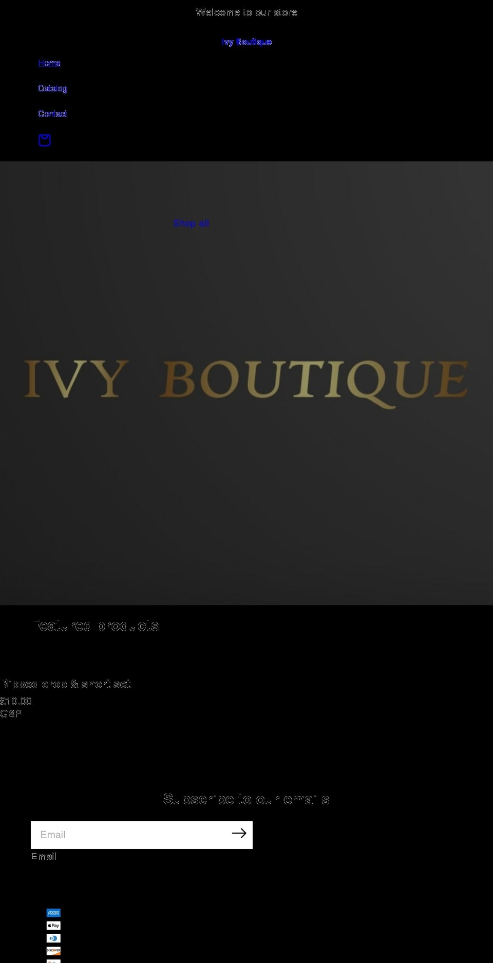 ivy-boutique.com shopify website screenshot