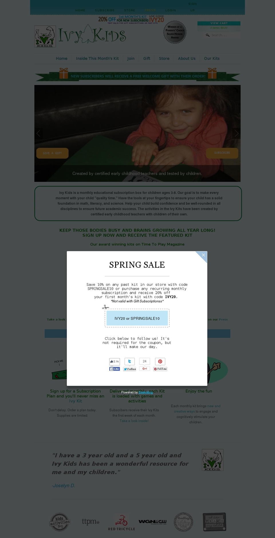 Copy of Flex Shopify theme site example ivy-kids.com