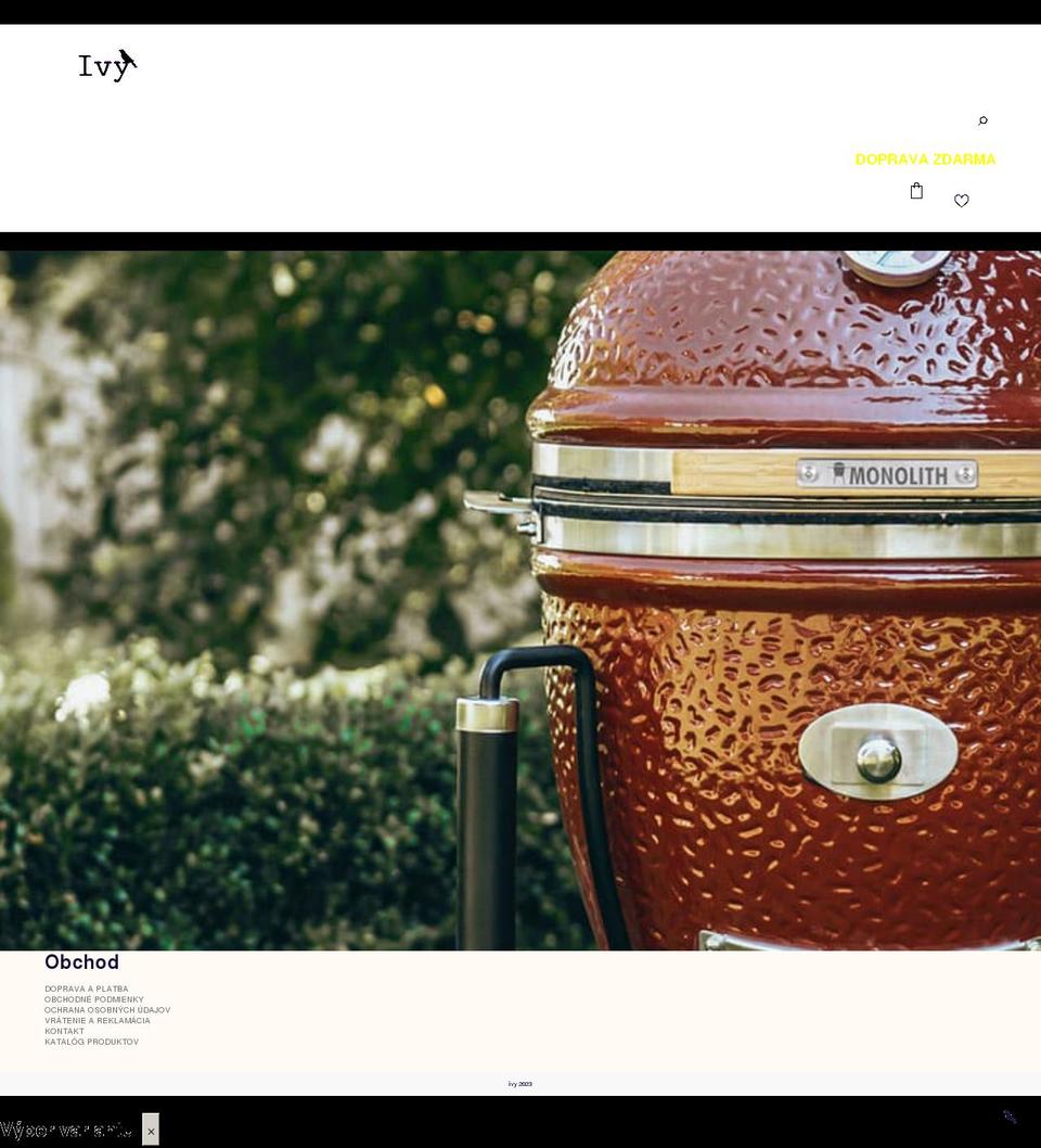 ivy.sk shopify website screenshot