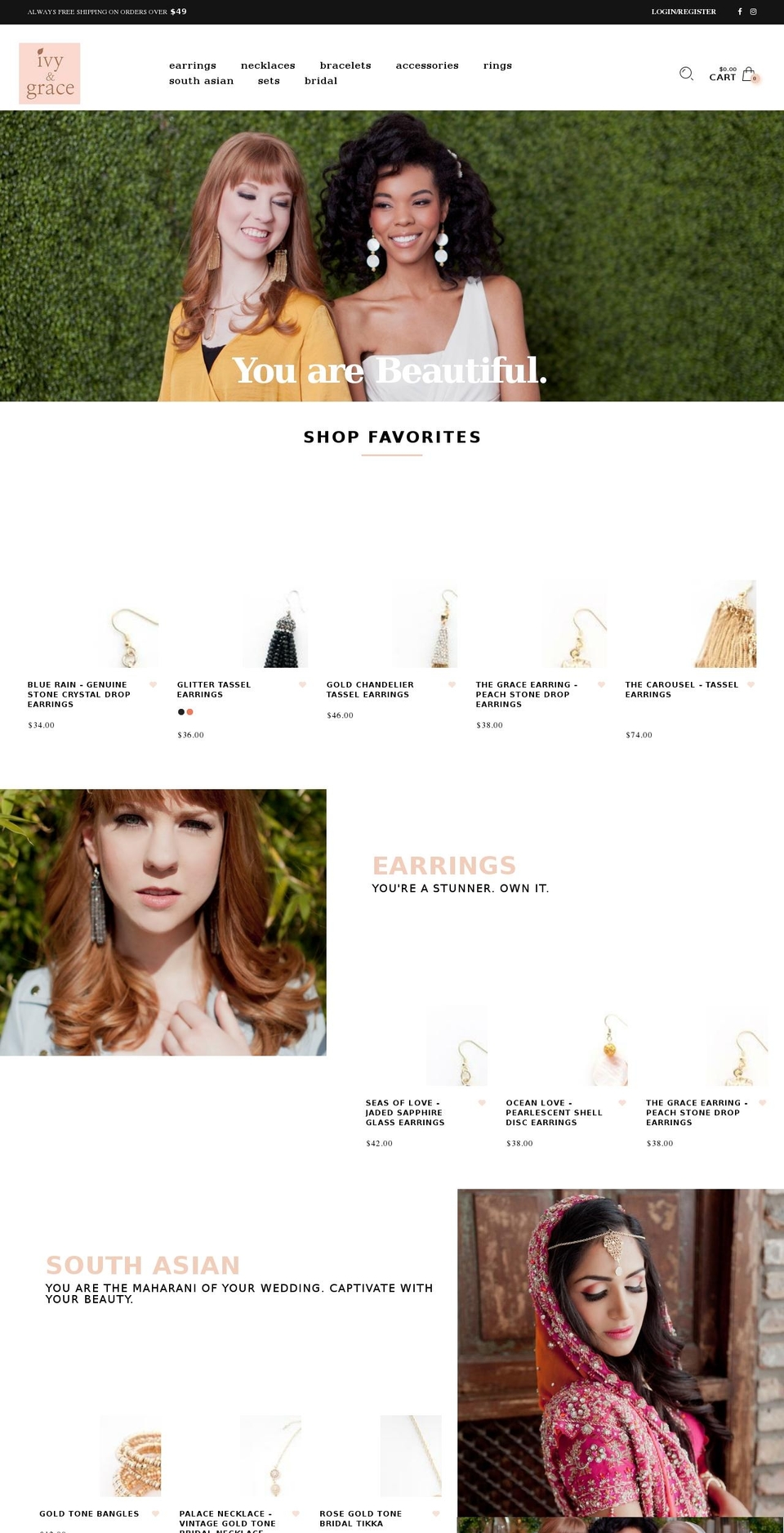 eva-modern Shopify theme site example ivyandgrace.com